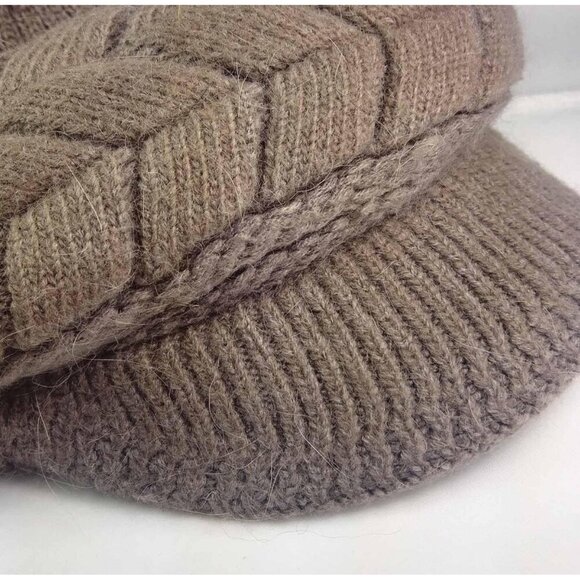 〽️Women’s Coffe Winter Warm Knit Wool Snow Ski Hat with Visor main image 6